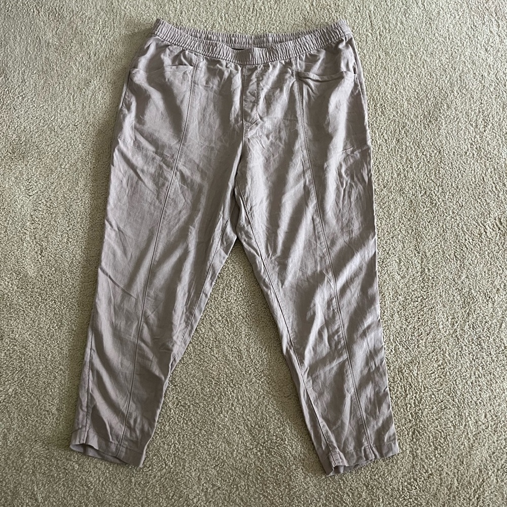 Women's Casual Pink Linen Pants